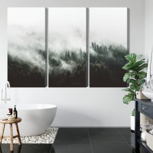 Peinture en plusieurs parties Paysage Forestier 3D Brumeux – Image 5