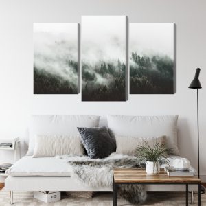 Peinture en plusieurs parties Paysage Forestier 3D Brumeux – Image 4