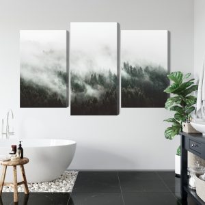 Peinture en plusieurs parties Paysage Forestier 3D Brumeux – Image 5