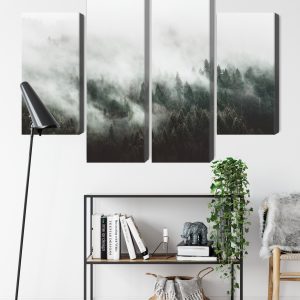 Peinture en plusieurs parties Paysage Forestier 3D Brumeux – Image 9