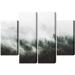 Peinture en plusieurs parties Paysage Forestier 3D Brumeux – Image 2