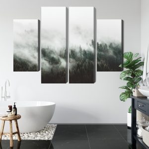 Peinture en plusieurs parties Paysage Forestier 3D Brumeux – Image 5