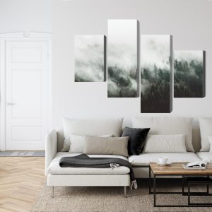 Peinture en plusieurs parties Paysage De Forêt Brumeuse 3D – Image 6