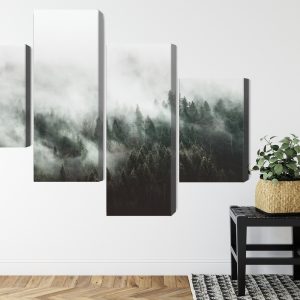Peinture en plusieurs parties Paysage De Forêt Brumeuse 3D – Image 8