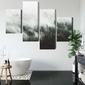 Peinture en plusieurs parties Paysage De Forêt Brumeuse 3D – Image 5