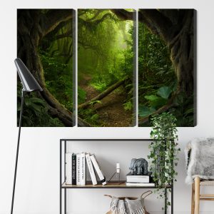 Peinture en plusieurs parties Chemin Dans Une Forêt Tropicale – Image 9