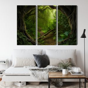 Peinture en plusieurs parties Chemin Dans Une Forêt Tropicale – Image 4