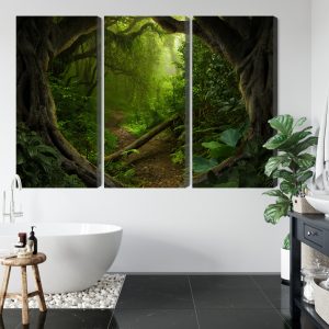 Peinture en plusieurs parties Chemin Dans Une Forêt Tropicale – Image 5