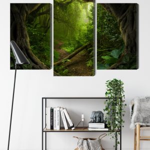 Peinture en plusieurs parties Chemin Dans La Forêt Tropicale – Image 9
