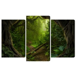 Peinture en plusieurs parties Chemin Dans La Forêt Tropicale – Image 2