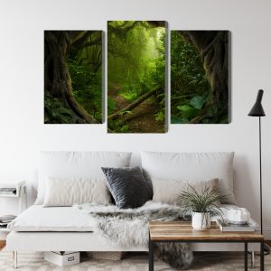 Peinture en plusieurs parties Chemin Dans La Forêt Tropicale – Image 4