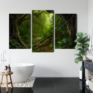 Peinture en plusieurs parties Chemin Dans La Forêt Tropicale – Image 5