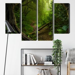 Peinture en plusieurs parties Chemin Dans Une Forêt Tropicale – Image 9