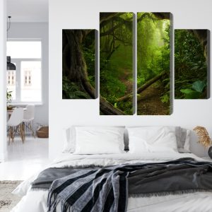 Peinture en plusieurs parties Chemin Dans Une Forêt Tropicale – Image 7