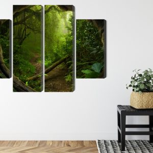 Peinture en plusieurs parties Chemin Dans Une Forêt Tropicale – Image 8