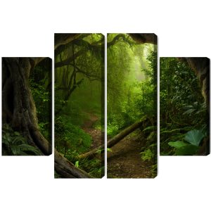 Peinture en plusieurs parties Chemin Dans Une Forêt Tropicale – Image 2