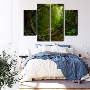 Peinture en plusieurs parties Chemin Dans Une Forêt Tropicale – Image 3