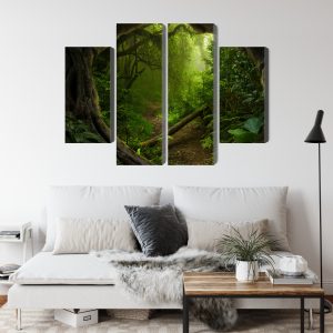 Peinture en plusieurs parties Chemin Dans Une Forêt Tropicale – Image 4