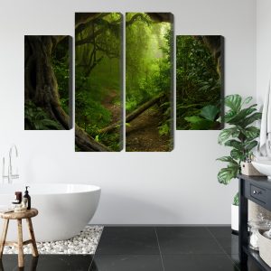 Peinture en plusieurs parties Chemin Dans Une Forêt Tropicale – Image 5