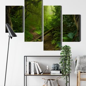 Peinture en plusieurs parties Chemin Dans La Forêt Tropicale – Image 9