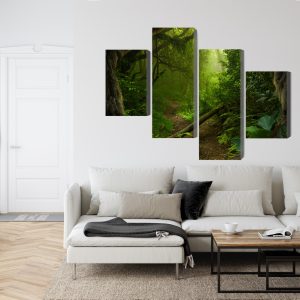 Peinture en plusieurs parties Chemin Dans La Forêt Tropicale – Image 6