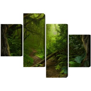 Peinture en plusieurs parties Chemin Dans La Forêt Tropicale – Image 2