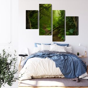 Peinture en plusieurs parties Chemin Dans La Forêt Tropicale – Image 3