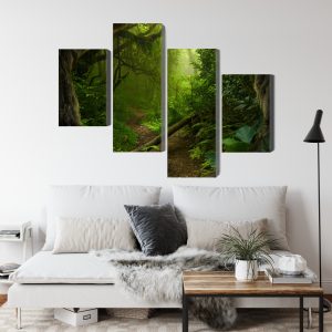 Peinture en plusieurs parties Chemin Dans La Forêt Tropicale – Image 4