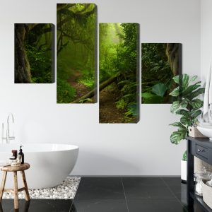 Peinture en plusieurs parties Chemin Dans La Forêt Tropicale – Image 5
