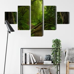 Peinture en plusieurs parties Chemin Dans La Forêt Tropicale – Image 9