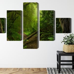 Peinture en plusieurs parties Chemin Dans La Forêt Tropicale – Image 8