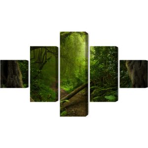 Peinture en plusieurs parties Chemin Dans La Forêt Tropicale – Image 2