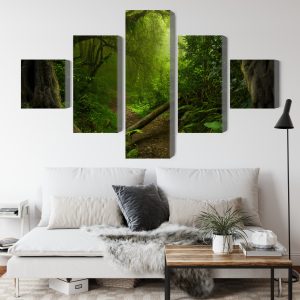 Peinture en plusieurs parties Chemin Dans La Forêt Tropicale – Image 4