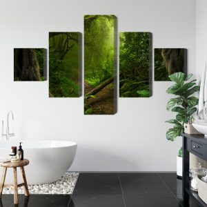 Peinture en plusieurs parties Chemin Dans La Forêt Tropicale – Image 5