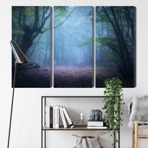 Peinture en plusieurs parties Paysage Forestier 3D Brumeux – Image 9