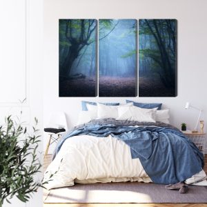 Peinture en plusieurs parties Paysage Forestier 3D Brumeux – Image 3