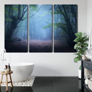 Peinture en plusieurs parties Paysage Forestier 3D Brumeux – Image 5