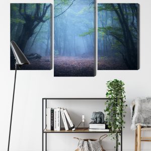 Peinture en plusieurs parties Paysage Forestier 3D Brumeux – Image 9