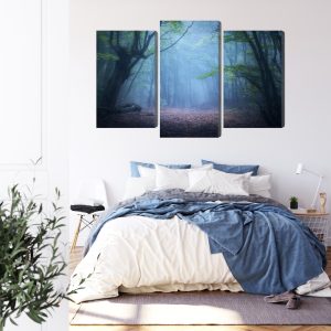 Peinture en plusieurs parties Paysage Forestier 3D Brumeux – Image 3