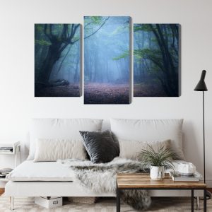 Peinture en plusieurs parties Paysage Forestier 3D Brumeux – Image 4