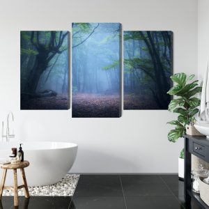 Peinture en plusieurs parties Paysage Forestier 3D Brumeux – Image 5