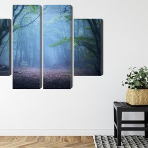 Peinture en plusieurs parties Paysage Forestier 3D Brumeux – Image 8