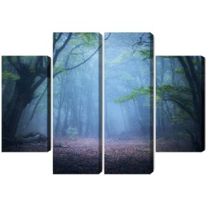 Peinture en plusieurs parties Paysage Forestier 3D Brumeux – Image 2