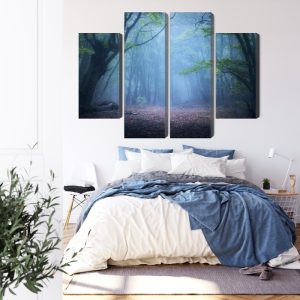 Peinture en plusieurs parties Paysage Forestier 3D Brumeux – Image 3