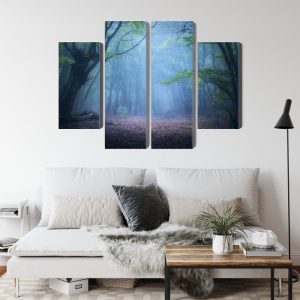 Peinture en plusieurs parties Paysage Forestier 3D Brumeux – Image 4