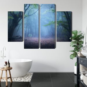 Peinture en plusieurs parties Paysage Forestier 3D Brumeux – Image 5