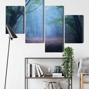 Peinture en plusieurs parties Paysage Forestier 3D Brumeux – Image 9