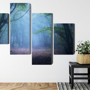 Peinture en plusieurs parties Paysage Forestier 3D Brumeux – Image 8