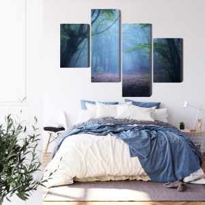 Peinture en plusieurs parties Paysage Forestier 3D Brumeux – Image 3
