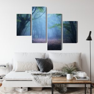Peinture en plusieurs parties Paysage Forestier 3D Brumeux – Image 4